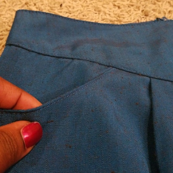 Blue 2-pocket midi skirt - Picture 4 of 7